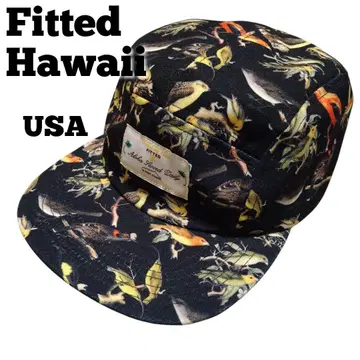미품 Fitted Hawaii 미국산 전체 패턴 야생새 USA
