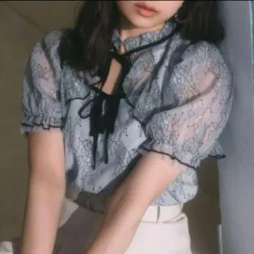 BUBBLES 버블 레이스 볼레로 블라우스
