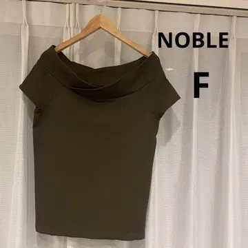 새상품급 NOBLE 노블 티셔츠 스트레치 풀오버 카키 F 일본제