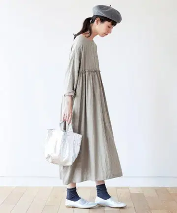 사니크라우즈 Kazumi 콜라보 그레이 롱 원피스 장소매 집업 M