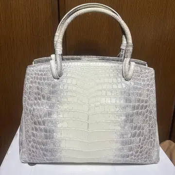 크로커다일 핸드백 화이트/그레이