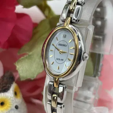 작동품 SEIKO 세이코 솔라 쉘 다이얼 여성용 손목시계