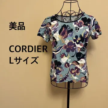 [새상품급] CORDIER/여성용/반팔/스모크 그린/패턴/화려