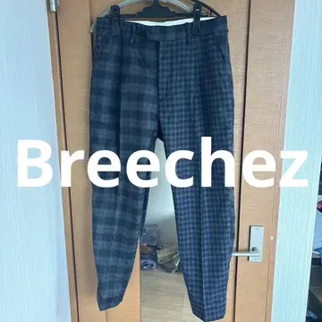 Breechez 타크 비대칭 체크 팬츠 패턴 전환 48