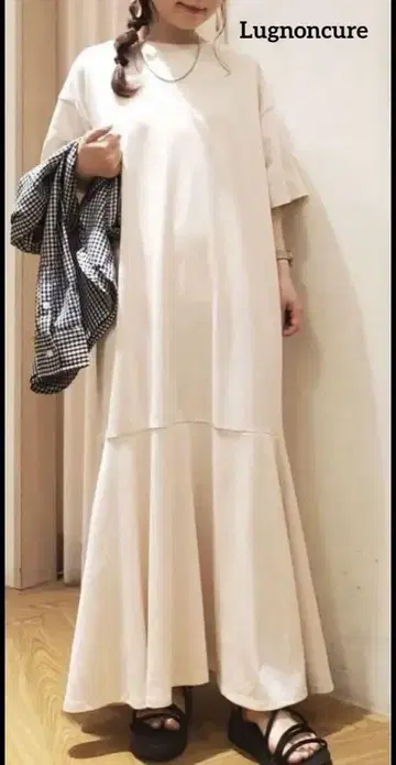 르농큐르 컷 소재 원피스 머메이드 원피스 롱 원피스