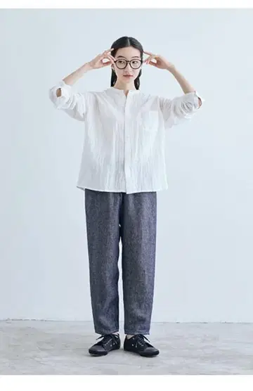 중가와 마사시치 상점 100% 리 테이퍼드 데님 팬츠