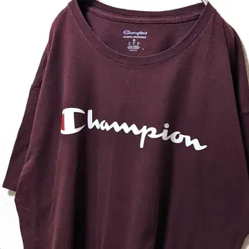 챔피언 Champion 로고 티셔츠 와인 레드 빨강 XL 중고 빈티지