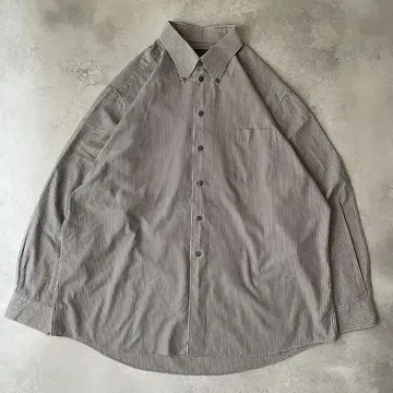 90년대 DOCKERS 도커스 스트라이프 셔츠 그레이 화이트 장소매