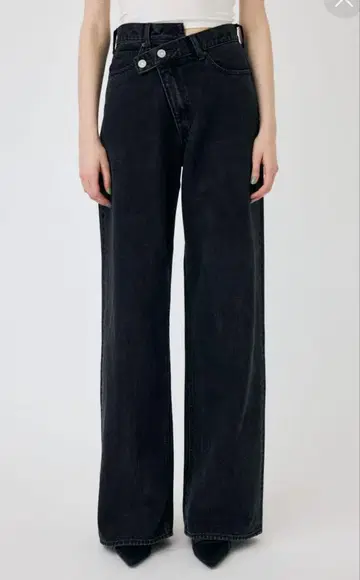MOUSSY 크로스 허리 와이드 스트레이트