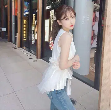Riu 츄르 플리츠 도킹 톱 화이트 R