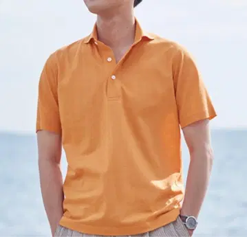 Kamakura Shirts 오렌지 피케 셔츠 L