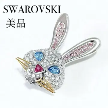 새상품급 SWAROVSKI 토끼 컬러 스톤 브로치 J257037