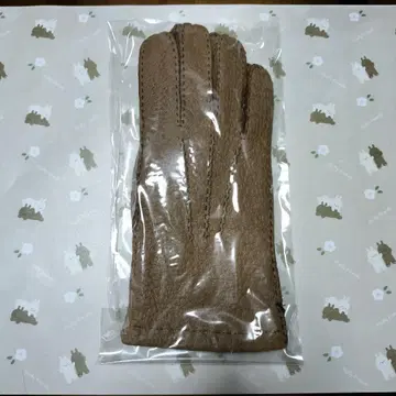 미사용 페커리 가죽 장갑 캐시미어 안감 Tan