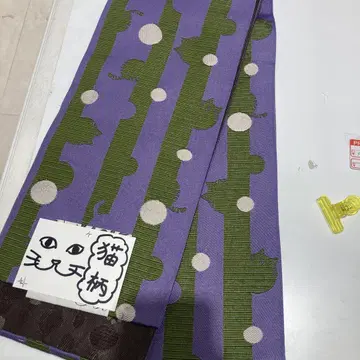 장폭 고양이 무늬 도트 스트라이프 반폭 띠 새 제품 폴리에스터 리버시블
