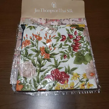 미사용 Jim Thompson 실크 꽃무늬 스카프 약 82cm