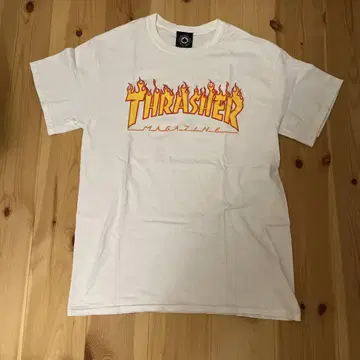 THRASHER 플레임 로고 티셔츠 M 화이트