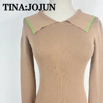 TINA:JOJUN 티나조준 카라 니트 긴팔 바이컬러 M
