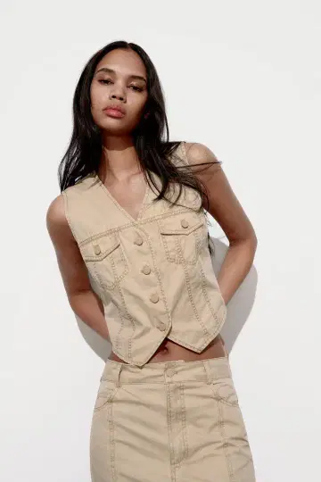 ZARA 웨스트코트 베이지
