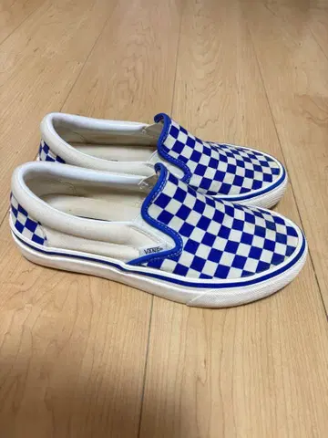 VANS 슬리퍼 체크 패턴 파란색
