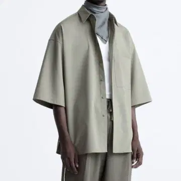 BOXY FIT 셔츠 L (JP L) 카키 ZARA
