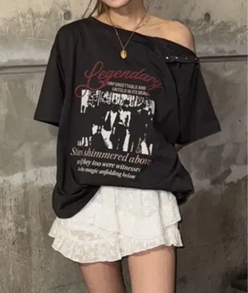 ACLENT 2WAY 비대칭 빈티지 티셔츠