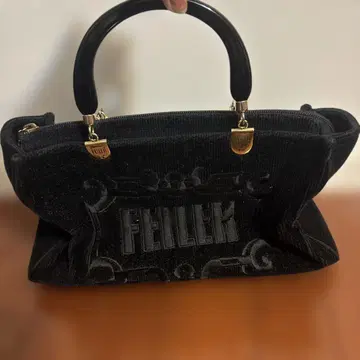 FEILER 페일러 블랙 백 핸드백 코듀로이
