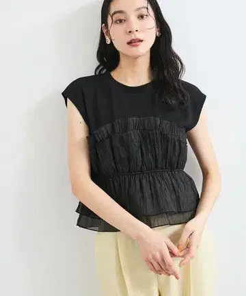 VIS 뷔스티에 도킹 프렌치 슬리브 풀오버