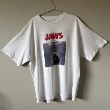 구제 JAWS 죠스 반팔 티셔츠 화이트 남성용 L