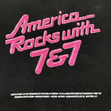 USA제 70년대 80년대 Seagram's 7&7 위스키 티셔츠 기업