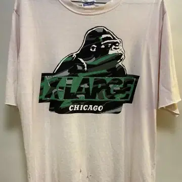 XLARGE 프린트 로고 데미지 티셔츠 M 사이즈 보로