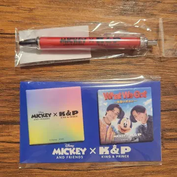 Mickey x King & Prince 매장 한정 캔뱃지 볼펜 세트
