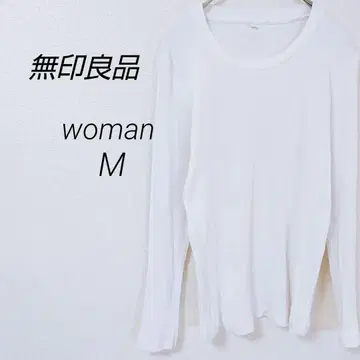 무인양품 MUJI 긴소매 컷소 라운드넥 리브 심플 무지