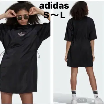 아디다스 아디다스 상의 튜닉 원피스 블랙 자수 /S