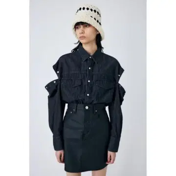 MOUSSY 마우지 컷 아웃 데님 셔츠