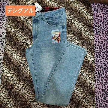 신품 미키 데님 롱 팬츠 데시그알