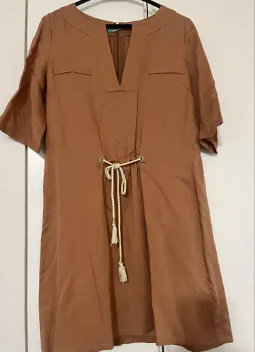 브라운 반팔 셔츠 원피스 중고품