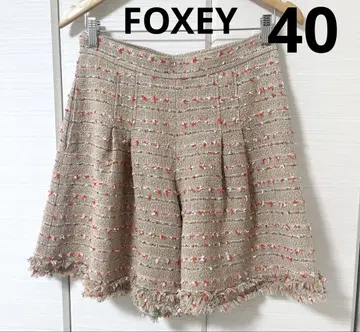 신품 FOXEY 트위드 쇼트 팬츠 큐롯 40 사이즈