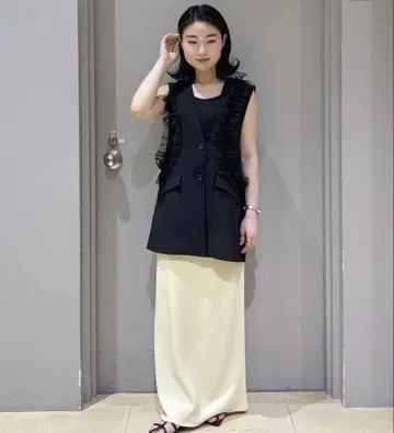 새상품 LEPSIM 14 게이지 니트 내로우 스커트