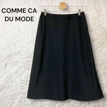 COMME CA DU MODE 종아리 기장 비대칭 플레어 스커트 블랙 M