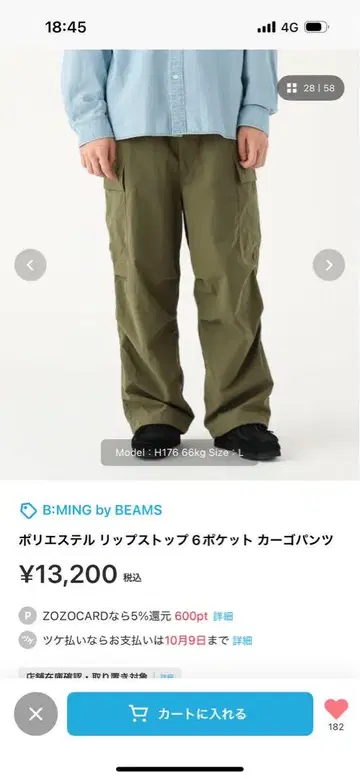 비스 카고 팬츠 올리브