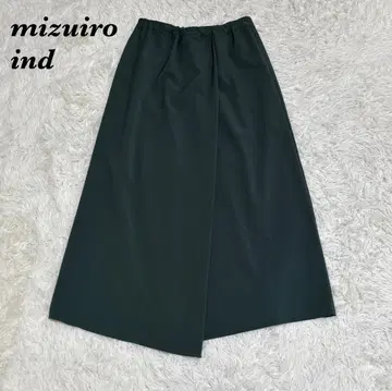 [새상품급] 미즈이로 인드 플레어 롱 스커트 FREE SIZE 모스그린