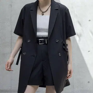 PAGEBOY 허리 벨트 재킷 블랙