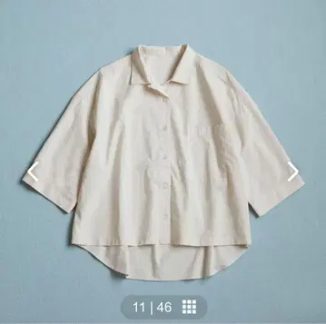 세탁 후 그대로 입기 좋은 오픈 칼라 셔츠, 에크루