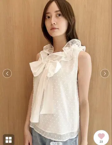 플뢰르 컬러 리본 블라우스 셀포드