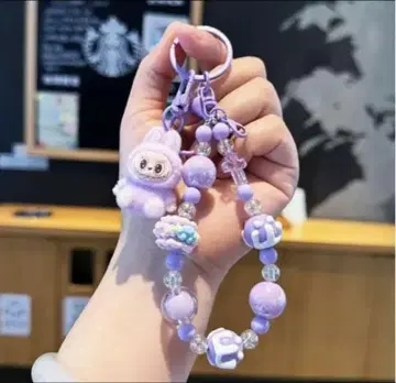 라부부 마스코트 키링 스트랩 보라색