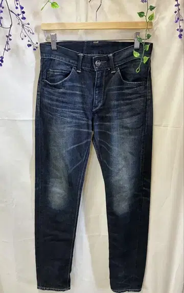 LEE RIDERS BLACK RIDERS 테이퍼드 데님 소가죽 패치