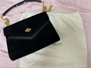 Bally 숄더백 블랙 가죽 금 금장 장식