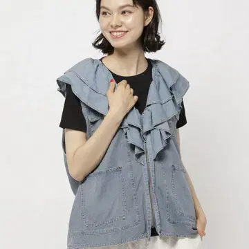 니코앤드 2웨이 칼라 프릴 데님 베스트