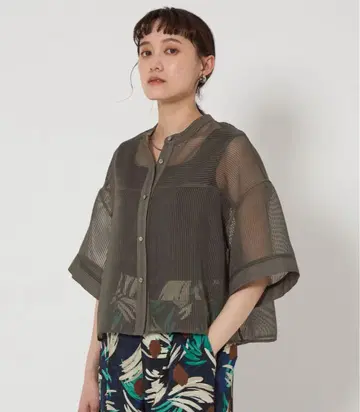 시어 코드 레인 하프 슬리브 셔츠