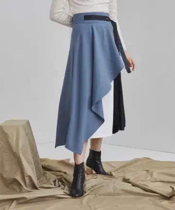 유나이티드 도쿄 20AW 케이프 블록킹 스커트 블루 S